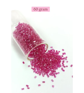 Kesme Cam Boncuk 2mm - 60 Gram - Şeffaf Koyu Pembe - BNC394