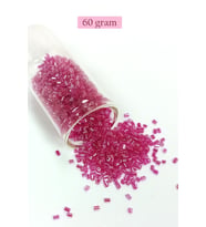 Kesme Cam Boncuk 2mm - 60 Gram - Şeffaf Koyu Pembe - BNC394