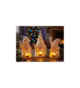 Alvera Yıldızlı Noel Baba Şekilli Mumluk