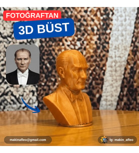 Makinafleo Mustafa Kemal Atatürk Büst Figürü (9cm)
