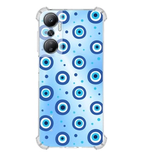 PrintiFy İnfinix Hot 20 Uyumlu Nazar Boncuğu 1 Baskılı Şeffaf Köşe Korumalı Antişok Kılıf