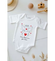 %100 Pamuk Babalar Günü Bebek Body Zıbın (Beyaz)