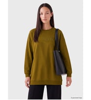 LC WAIKIKI Yeşil Baskılı Kadın Sweatshirt Tunik
