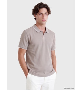 LCW Vision Kahverengi Polo Yaka Erkek Tişört