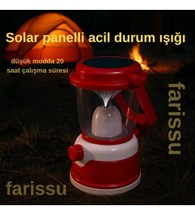 Güneş Enerjili ve Şarjlı Acil Durum Kamp Lambası - GK7768