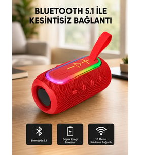 Lexroo Bluetooth 5.1 Hoparlör Taşınabilir Kablosuz Derin Bas 10 m Menzil Kompakt Müzik Kutusu