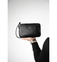 Moon Bag 4381 Hakiki Deri Unisex El Çantası (Siyah)