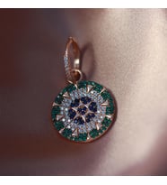 Renkli Zirkon Taşlı Yıldız Rose Gold Kaplama Gümüş Küpe