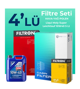 Filtron Renault Modus 1.4 Benzin Filtre Bakım Seti Liqui Moly Motor Yağlı (2004-2009) 4 Lü