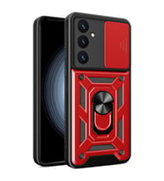 Microsonic Samsung Galaxy S24 FE Kılıf Impact Resistant Siyah (Kırmızı)
