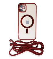 Iphone 11 Kılıf Divo Askılı Magsafe Kapak - Kırmızı