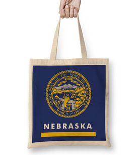 Nebraska State Flag Bez Çanta Uzun Saplı