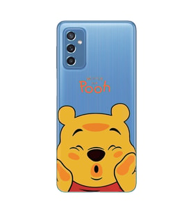 Samsung Galaxy M52 Uyumlu Winnie The Pooh Desenli Şeffaf Telefon Kılıfı