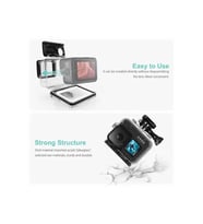 Gopro Hero 12 11 10 9 için 60m Sualtı Su Geçirmez Kılıf Muhafaza Housing ve Lens