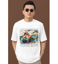 Tasarım Roronoa Zoro Baskılı Unisex Oversize One Piece Anime Dizi Karakter Tişört