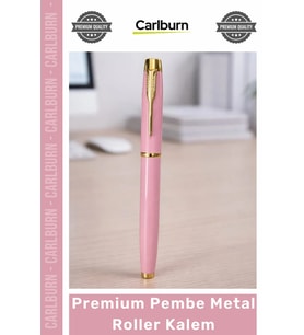 #Kalem Hediye Promosyon Lazer Baskı Logo Uygulanabilir Metal Gövde Premium Pembe Metal Roller Kalem