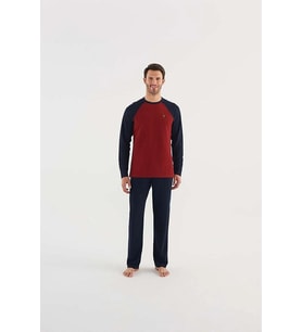 U.s Polo Assn 18633 Erkek Yuvarlak Yaka Uzun Kollu Pijama Takımı (Bordo)