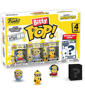 Funko Bitty Pop! Minions - Roller Skating Stuart 4Pk - Roller Skating Stuart, Pajama Bob, Kung Fu Ke