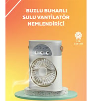 Mey İthalat® Mini Klima Fan  Usb'Li, 7 Renk Gece Işığı, 3'Ü 1 Arada Fonksiyon