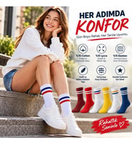 Giyim Unisex Renkli Çorap Çizgili 6'lı Set Uzun Soket Günlük Spor Kolej Stil Rahat Şık Kadın Erkek Ç