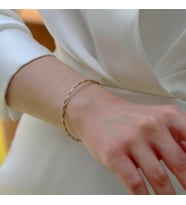 Burgu Çift Renkli Ajda Modeli Gümüş Bileklik