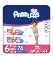Paddlers Bebek Bezi 6 Numara X-Large (15+ Kg) 76 Adet – 2’li Jumbo Set