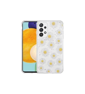 Samsung Galaxy A33 5G Uyumlu Kılıf Simli Desenli Kamera Korumalı Parlak Zore Popy Kapak (Papatya)