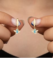 925 Ayar Gümüş Mineli Uçan Kuş Küpe