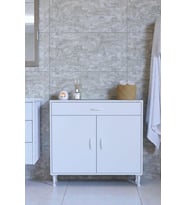 Eliusta Rose 100 cm Beyaz 1 Çekmeceli Banyo Mutfak Dolabı 4 Bölmeli 3 Raflı Çok Amaçlı Dolap 100x88x32,5 cm