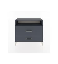 Arges Şifonyer Tek Raflı 2 Çekmeceli 88x30x80 Antrasit-Antrasit