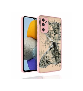 Samsung Galaxy M23 Uyumlu Kılıf Desenli Kamera Korumalı Parlak Zore Nora Kapak (Model 4)