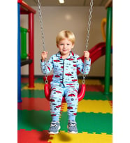 Çocuklar İçin Baskılı Pijama Seti Kış Aylarına Özel Sıcaklık ve Eğlence Kaliteli Şık Rahat