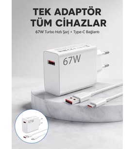 67 Watt Güvenli Hızlı Şarj Adaptörü Samsung M31 M33 M51 Uyumlu Yeni Nesil