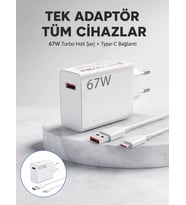 67 Watt Güvenli Hızlı Şarj Adaptörü Samsung M31 M33 M51 Uyumlu Yeni Nesil