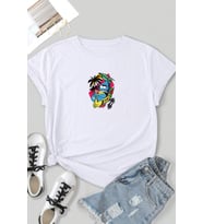 Unisex Crazy Banana Baskılı T-shirt (Beyaz)