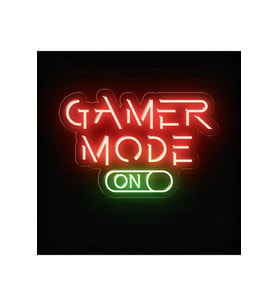 GAMER MODE ON Yazılı ve Şekilli Neon Tabela