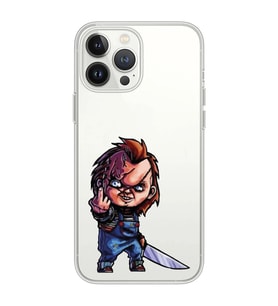 Iphone 15 PRO Uyumlu Chucky Tasarımlı Şeffaf Telefon Kılıfı