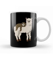 Sloth Riding Llama Adorable Fluffy Lama & Sloth Kupa Bardak Porselen