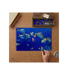 Renkli Balıklar- Denizaltı Canlıları Tasarımı 240 parça Ahşap Puzzle Ahşap Kutuda MP00964