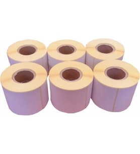 Kirtasiyejet Etiket Termal Etiket 75 x 100 mm 2100 Adet Termal Barkod Etiketi 350 Sarımlı 6 Rulo