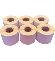 Kirtasiyejet Etiket Termal Etiket 75 x 100 mm 2100 Adet Termal Barkod Etiketi 350 Sarımlı 6 Rulo