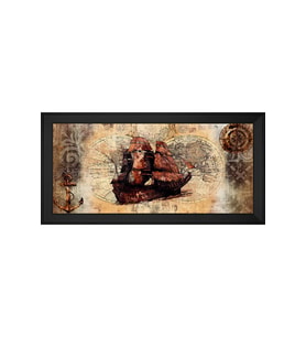 Manzara Temalı Kanvas Tablo 80 x 110 cm Siyah Çerçeve