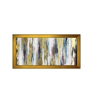 Soyut Şekiller Motifli Kanvas Tablo 80 x 110 cm Gold Çerçeve