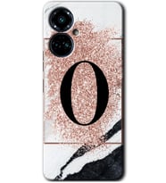 Tecno Camon 19 Pro Kılıf HD Desen Baskılı Kılıf - Pembe Mermer Desenli O Harfi