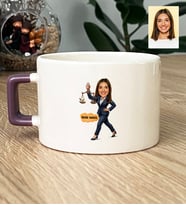 Kişiye Özel Karikatürlü Kadın Avukat Lüks Fincan Avukatlar Günü Hediyesi