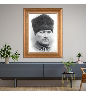 Altın Varaklı Paspartulu Çerçeveli Tablo rv659