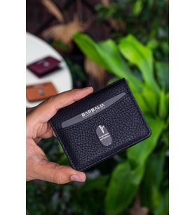 Garbalia Nahita Hakiki Deri Slim Kartlık Cüzdan Siyah