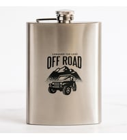 Perlotus 8 Oz 235 cc Hunili Cep Tipi Kapaklı Çelik Off Road Temalı  İçki Mataras (Gri)
