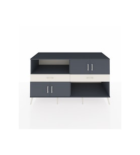 Kronos Konsol 3 Raflı 2 Çekmeceli 4 Kapaklı 176x59x99 Antrasit-Antrasit/Aytaşı