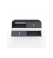 Kronos Konsol 3 Raflı 2 Çekmeceli 4 Kapaklı 176x59x99 Antrasit-Antrasit/Aytaşı